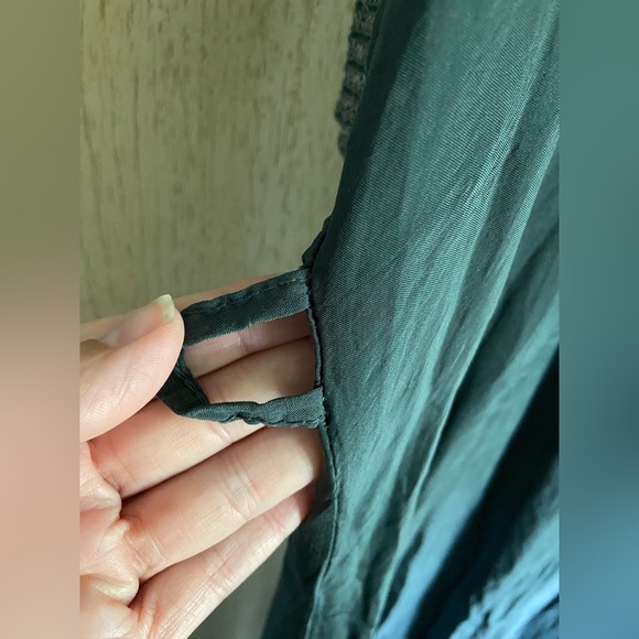 SCANDAL Italy Long Kaftan Silk Blend Dress Sequin Accents Read - Picture 8 of 14